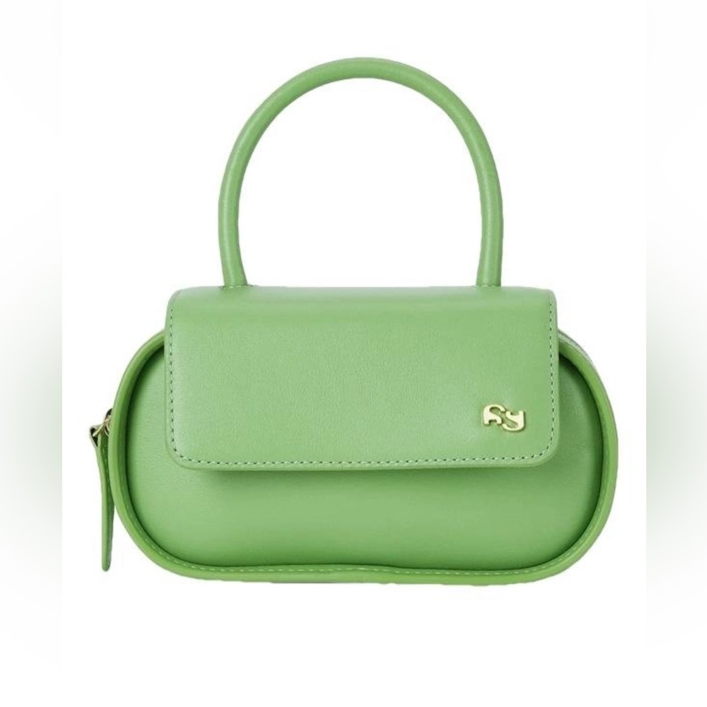 Yuzefi Neon Lime Mini Top-Handle Bag